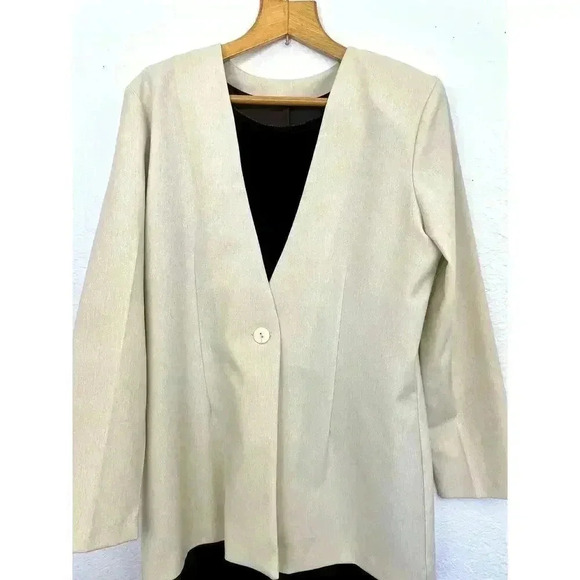 2PC VTG Jonathan Logan Brown Velvet Dress & Blazer MEDIUM Beige Women's - Picture 9 of 16